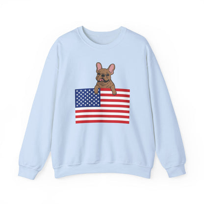 Custom Flag Fawn French Bulldog USA Sweatshirt
