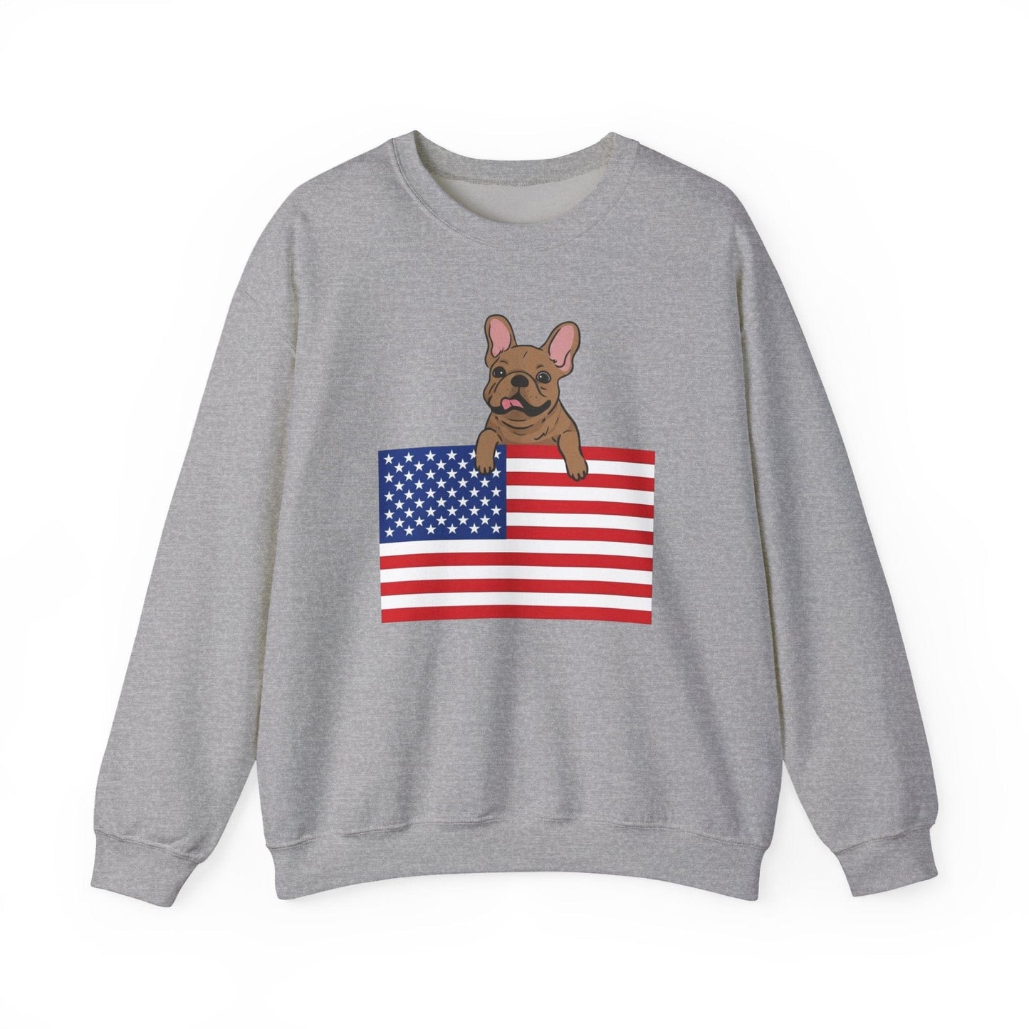 Custom Flag Fawn French Bulldog USA Sweatshirt