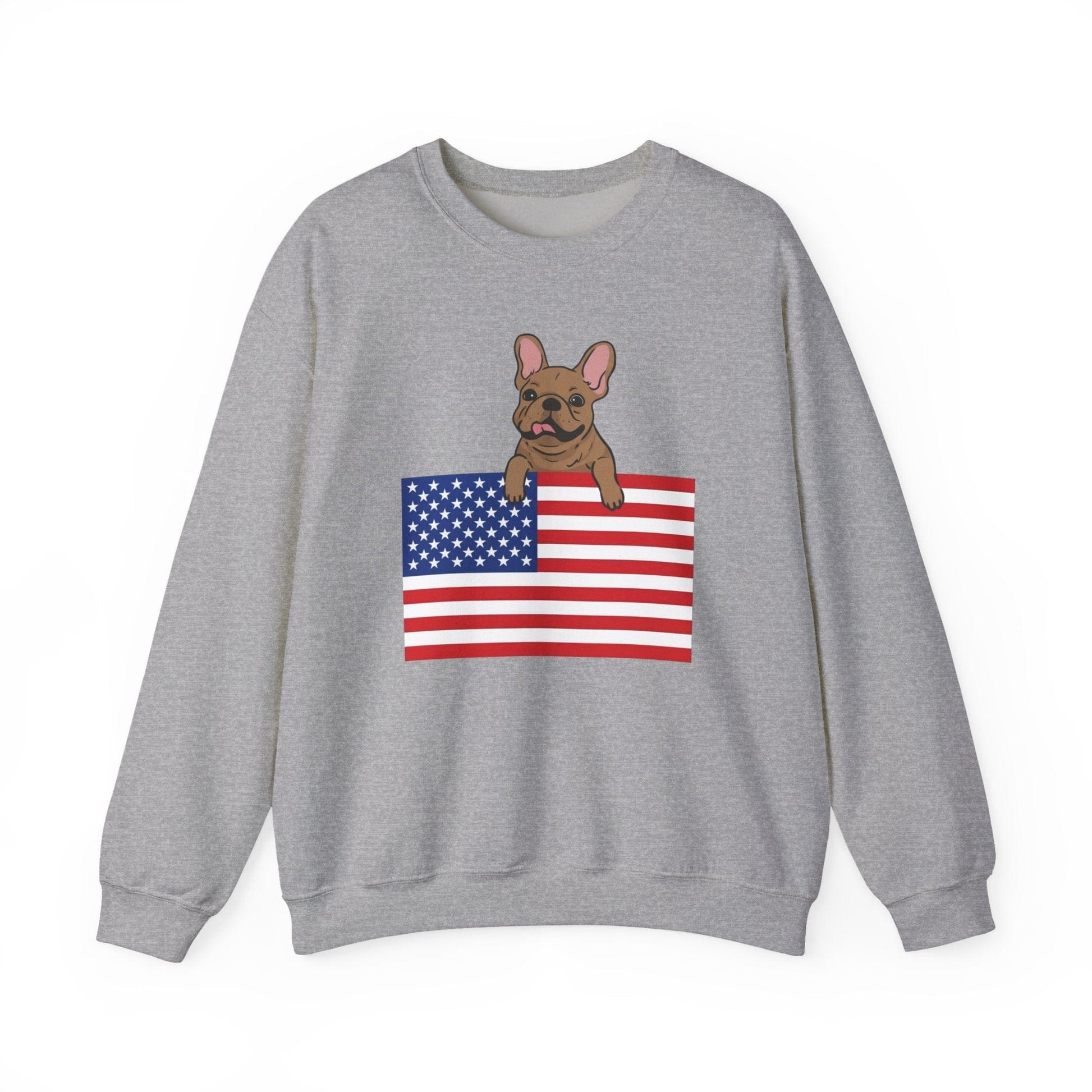 Custom Flag Fawn French Bulldog USA Sweatshirt