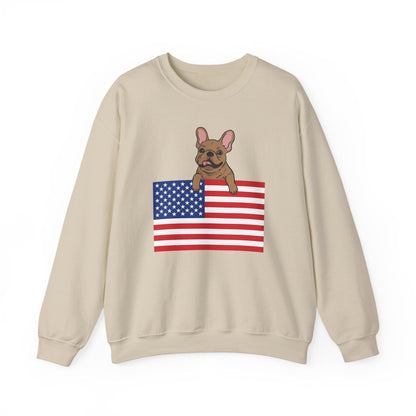 Custom Flag Fawn French Bulldog USA Sweatshirt