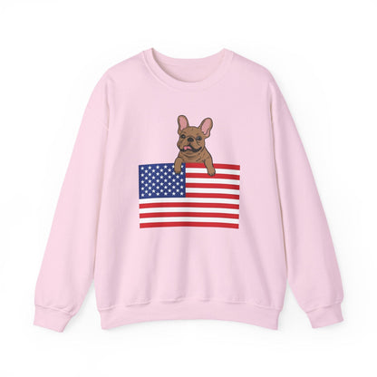 Custom Flag Fawn French Bulldog USA Sweatshirt