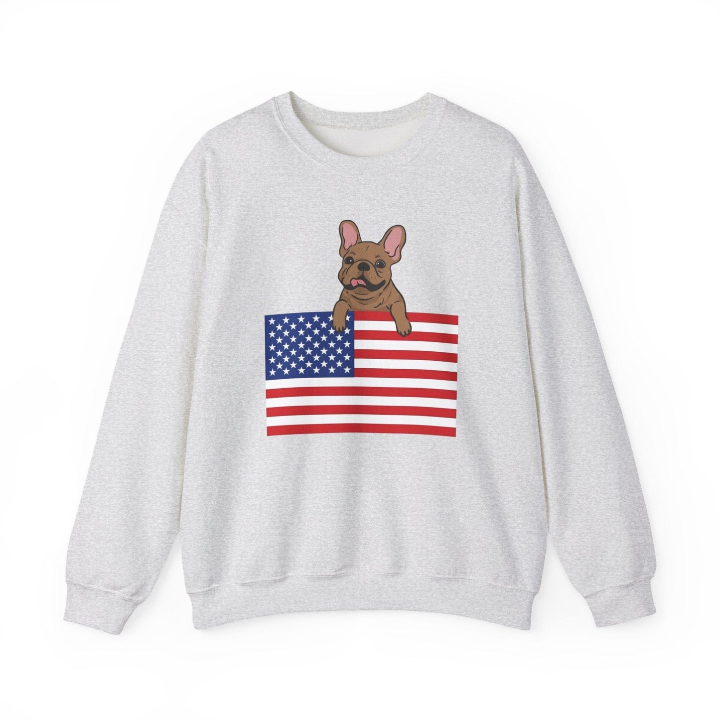 Custom Flag Fawn French Bulldog USA Sweatshirt