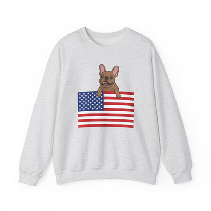 Custom Flag Fawn French Bulldog USA Sweatshirt