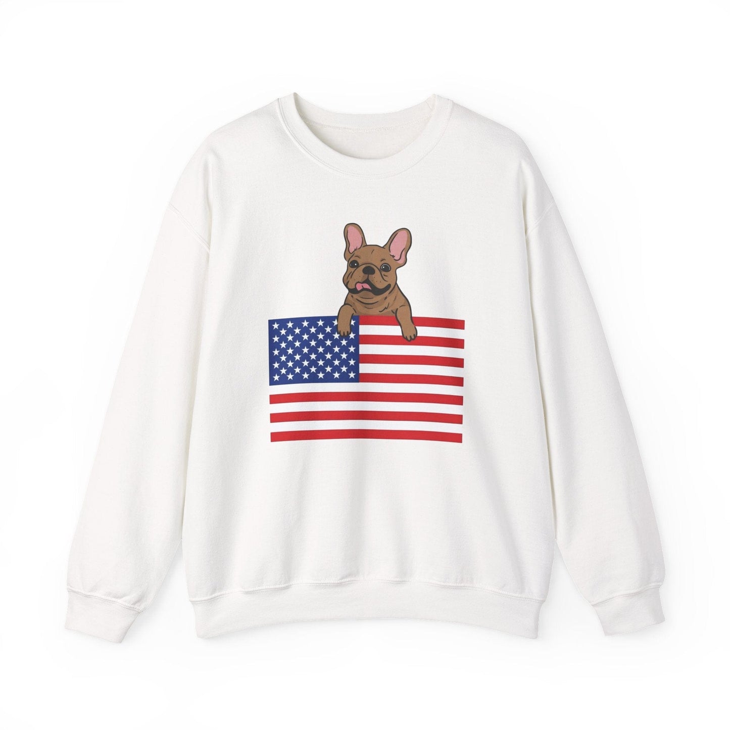 Custom Flag Fawn French Bulldog USA Sweatshirt