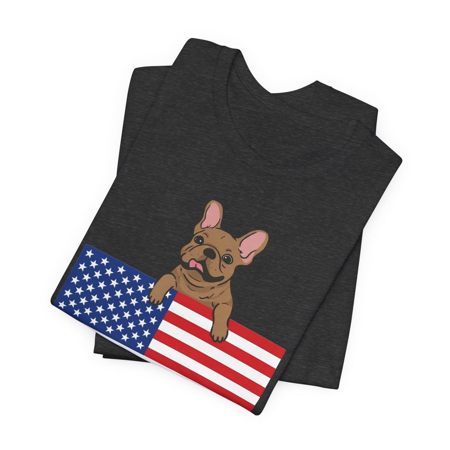 Custom Flag Fawn Frenchie USA TShirt
