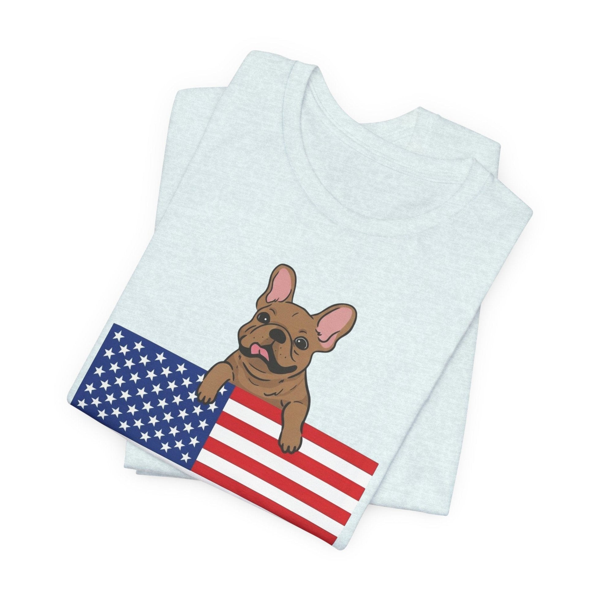 Custom Flag Fawn Frenchie USA TShirt