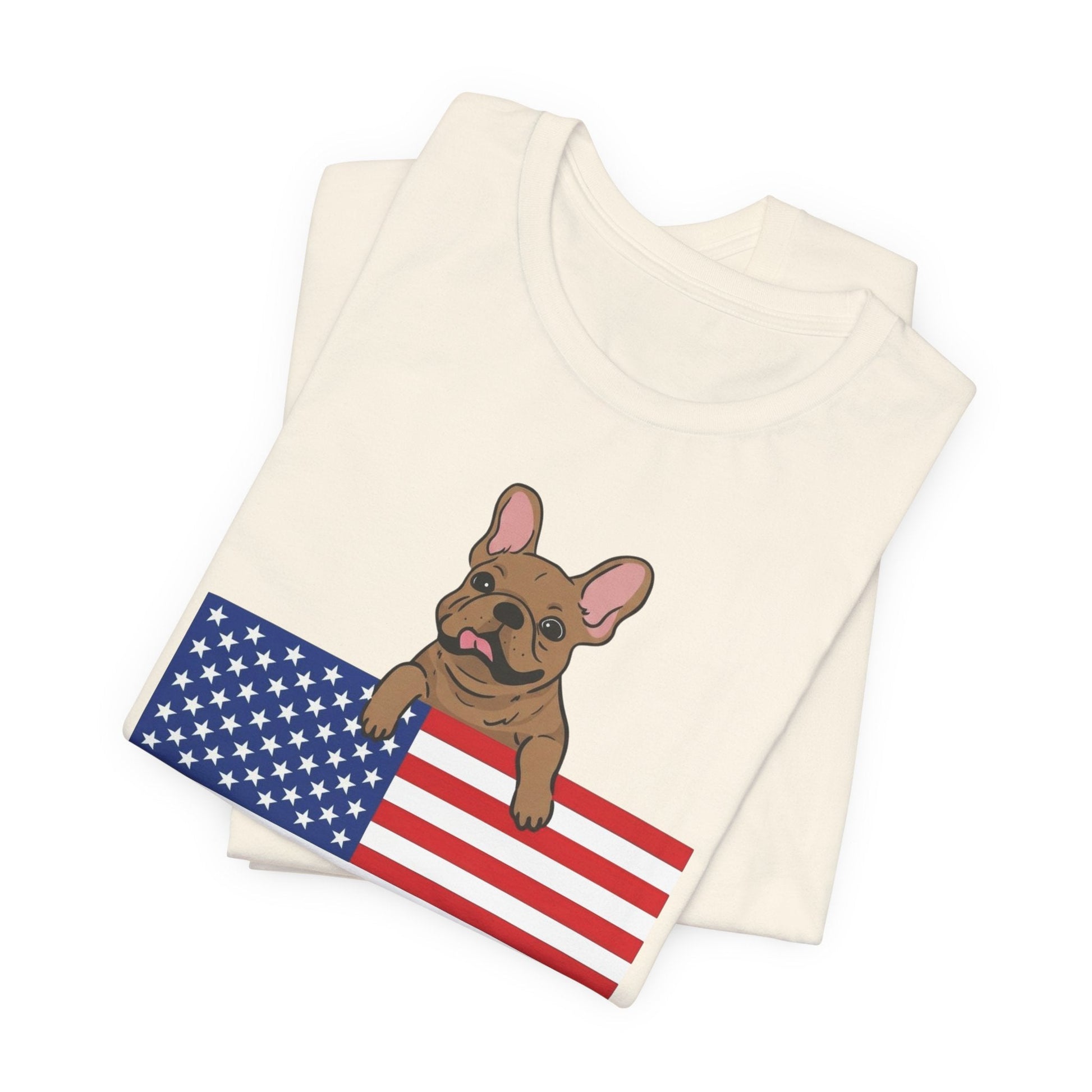 Custom Flag Fawn Frenchie USA TShirt