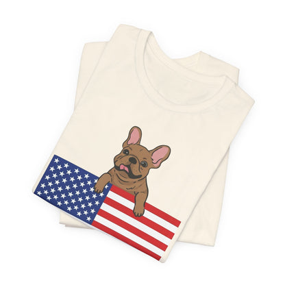 Custom Flag Fawn Frenchie USA TShirt