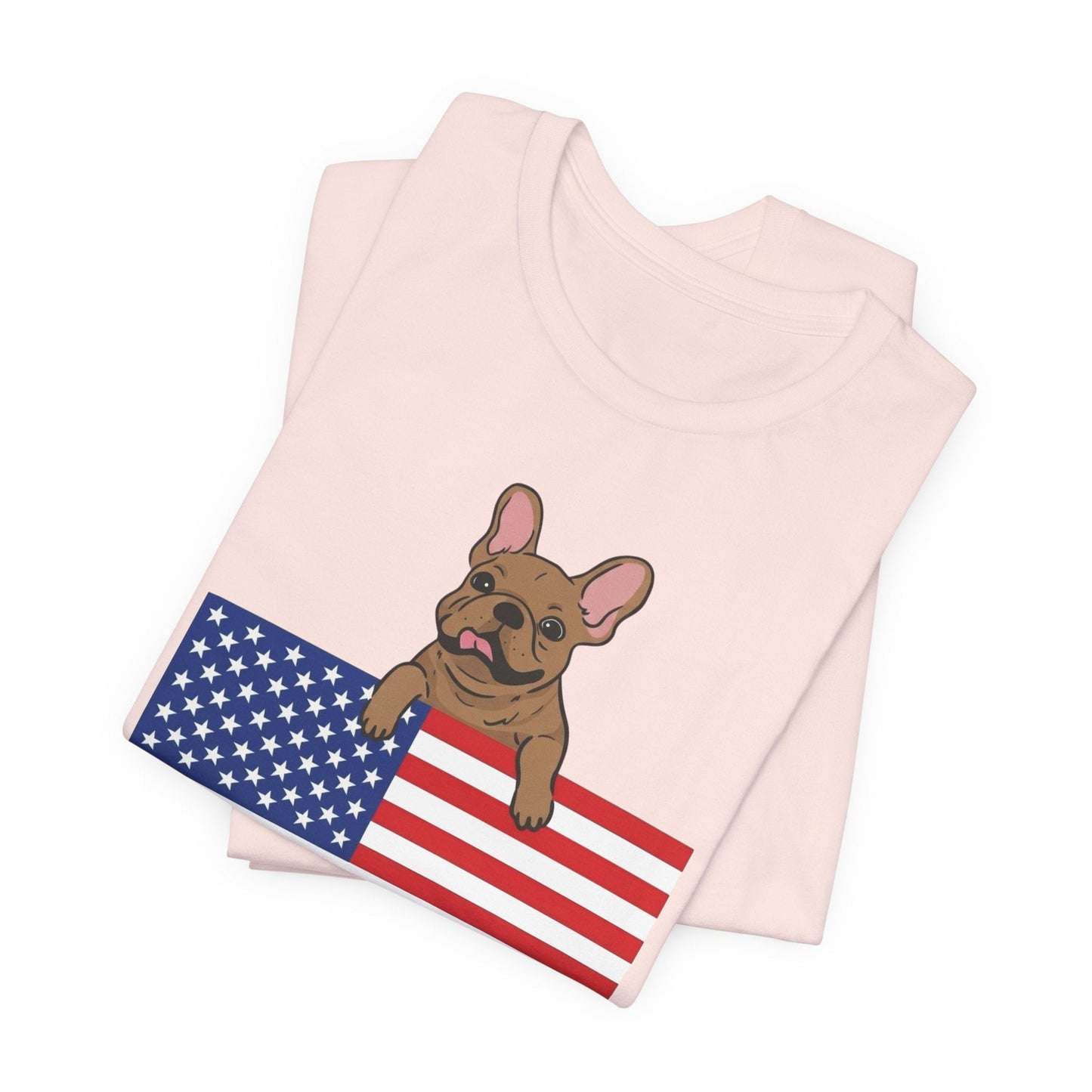 Custom Flag Fawn Frenchie USA TShirt