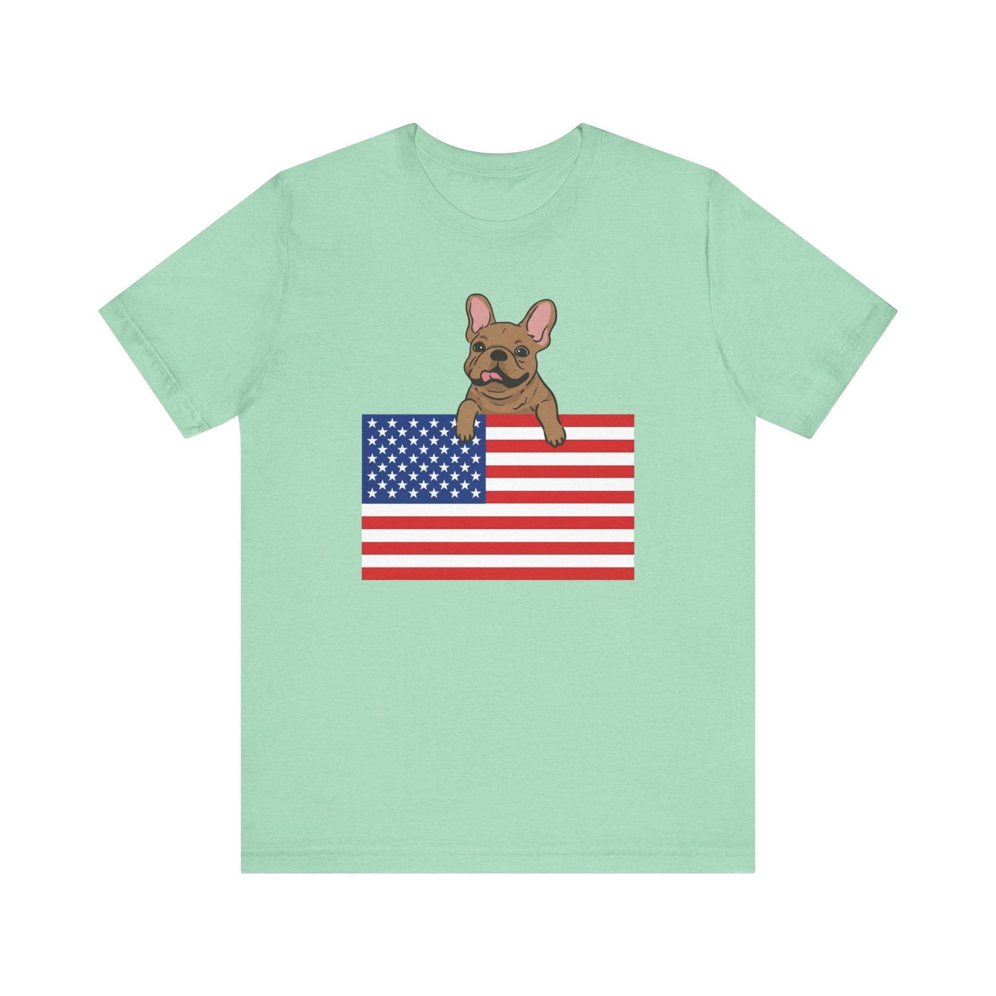 Custom Flag Fawn Frenchie USA TShirt