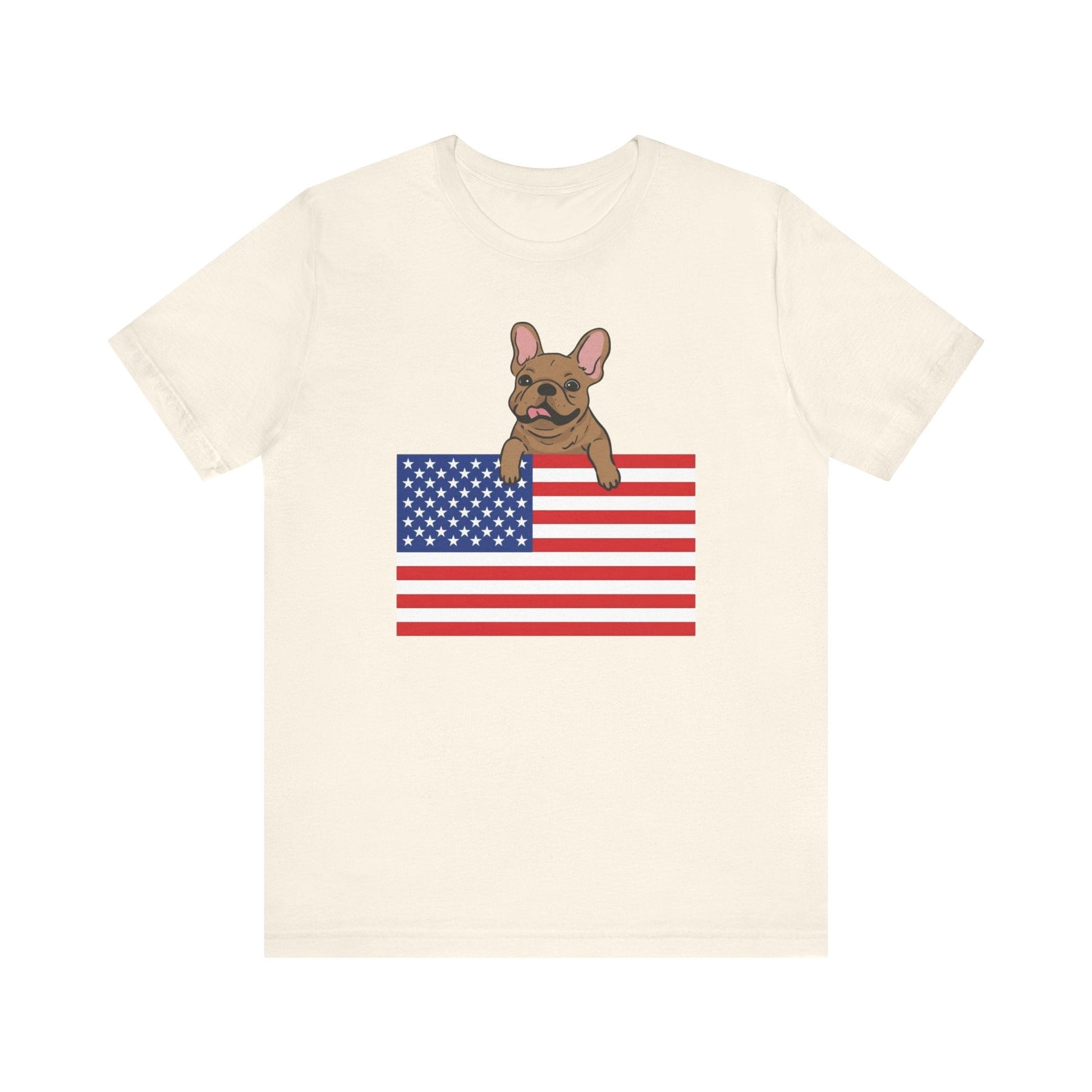 Custom Flag Fawn Frenchie USA TShirt