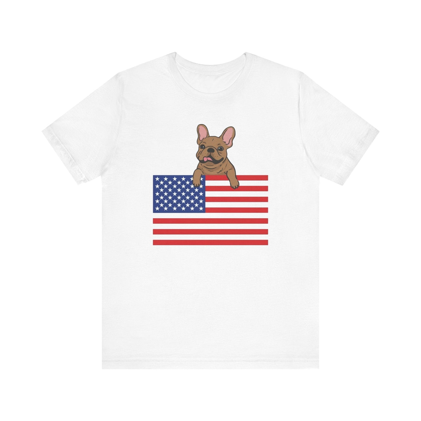 Custom Flag Fawn Frenchie USA TShirt