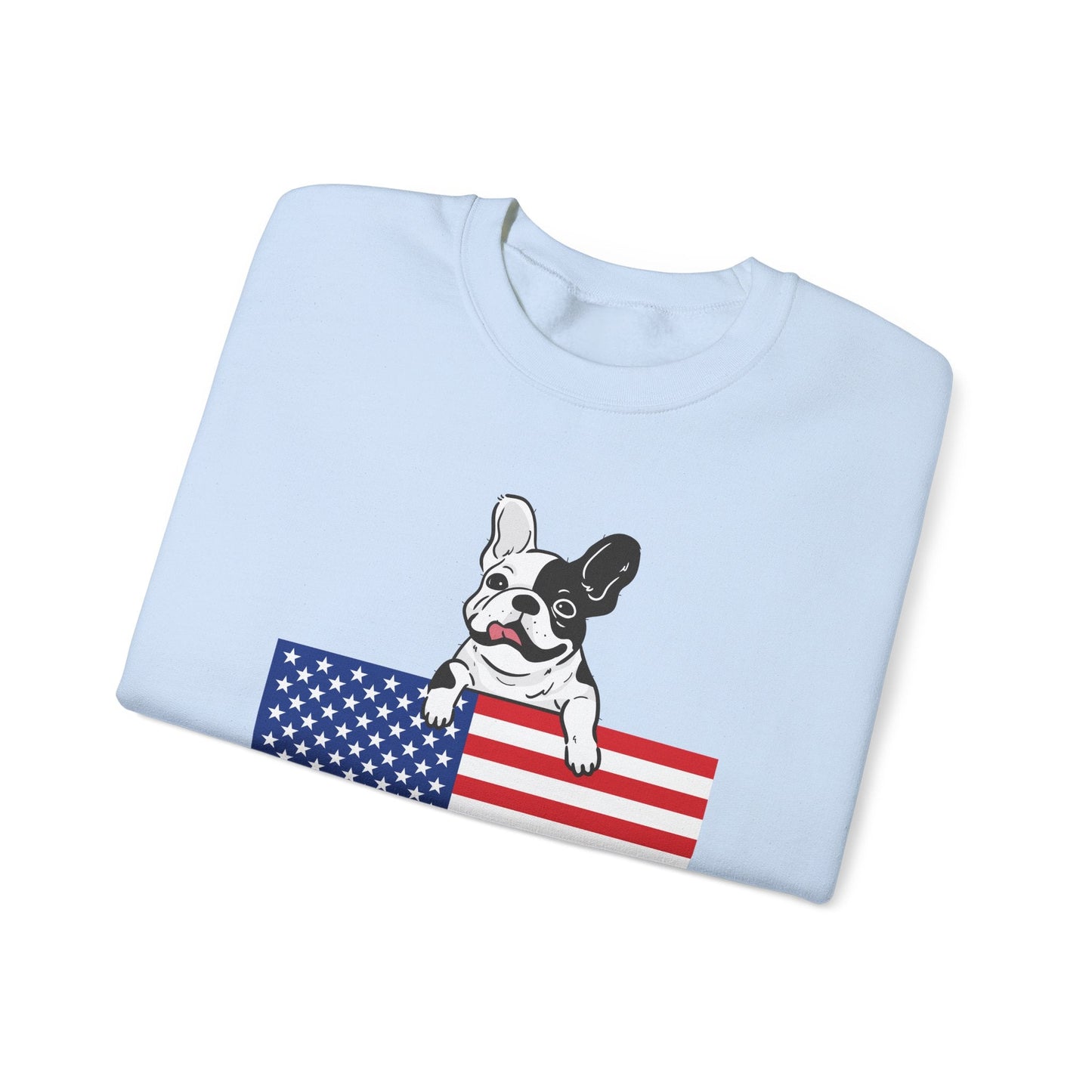 Custom Flag Piebald French Bulldog USA Sweatshirt
