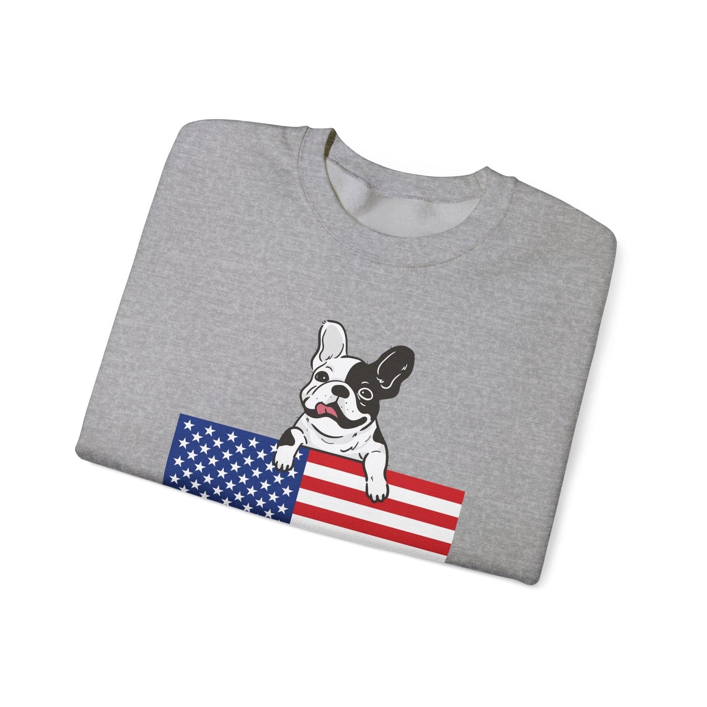 Custom Flag Piebald French Bulldog USA Sweatshirt