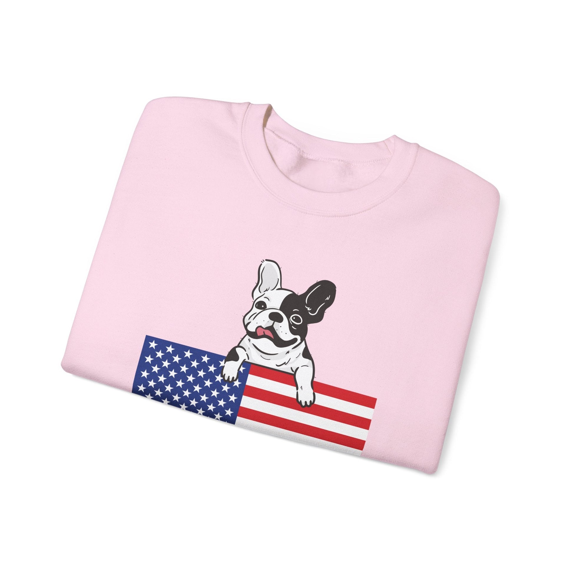 Custom Flag Piebald French Bulldog USA Sweatshirt