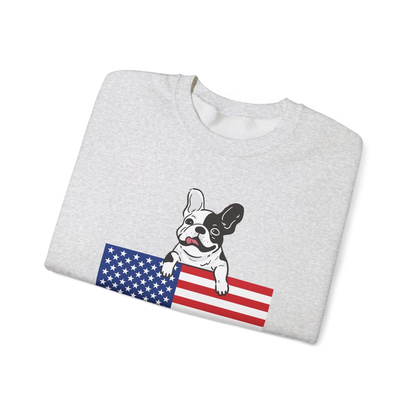 Custom Flag Piebald French Bulldog USA Sweatshirt