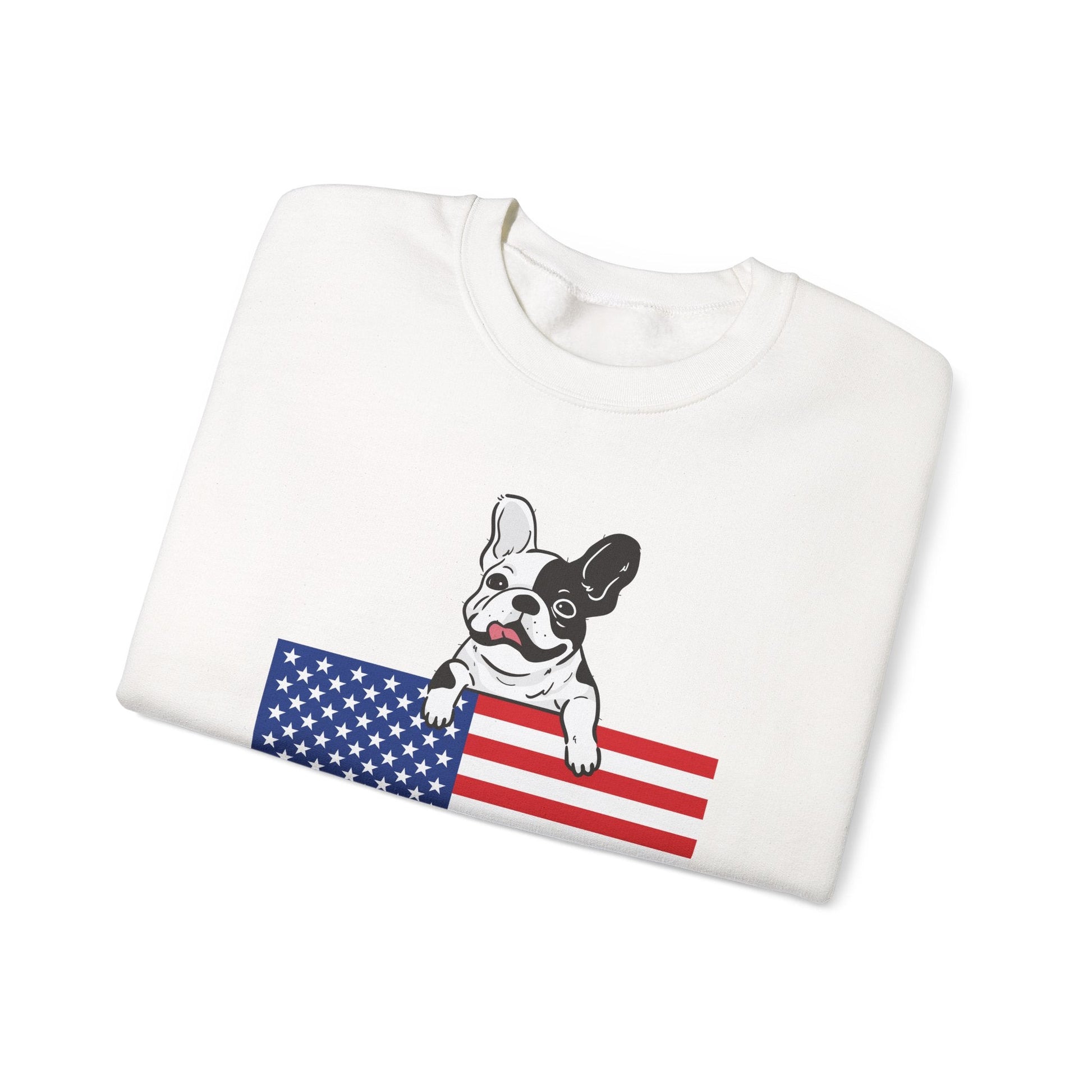 Custom Flag Piebald French Bulldog USA Sweatshirt