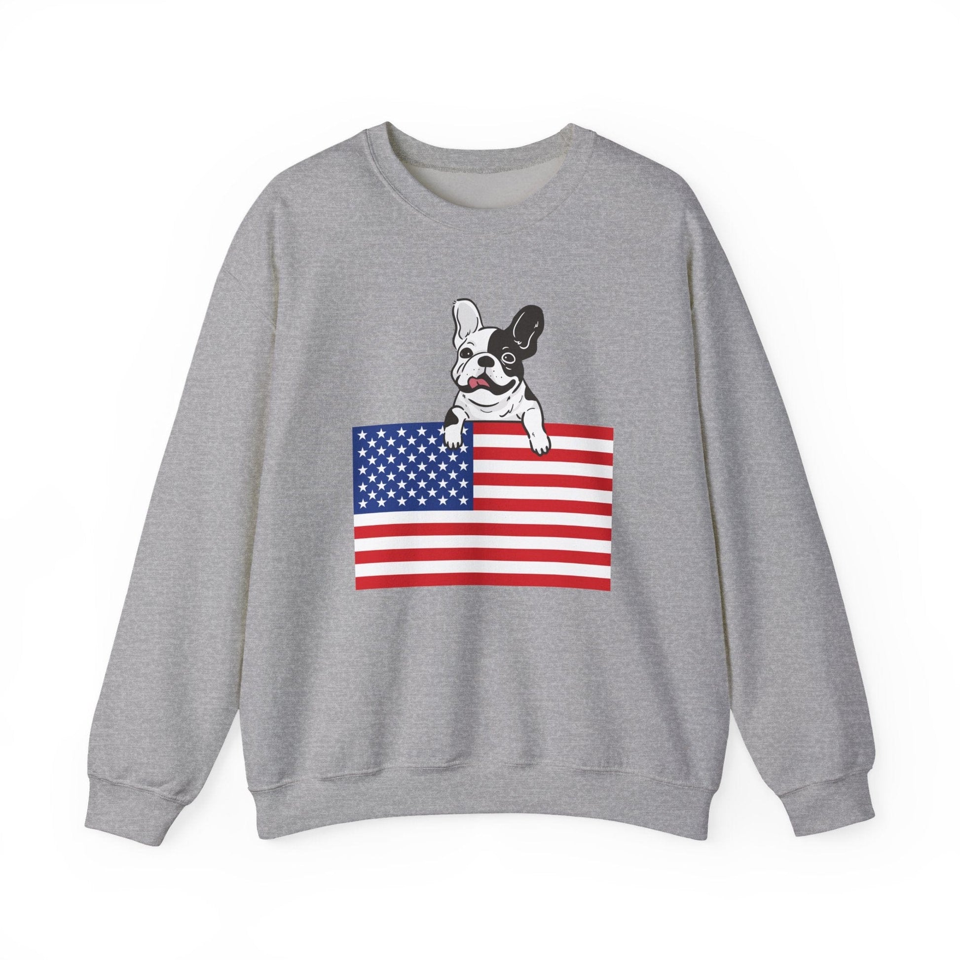 Custom Flag Piebald French Bulldog USA Sweatshirt