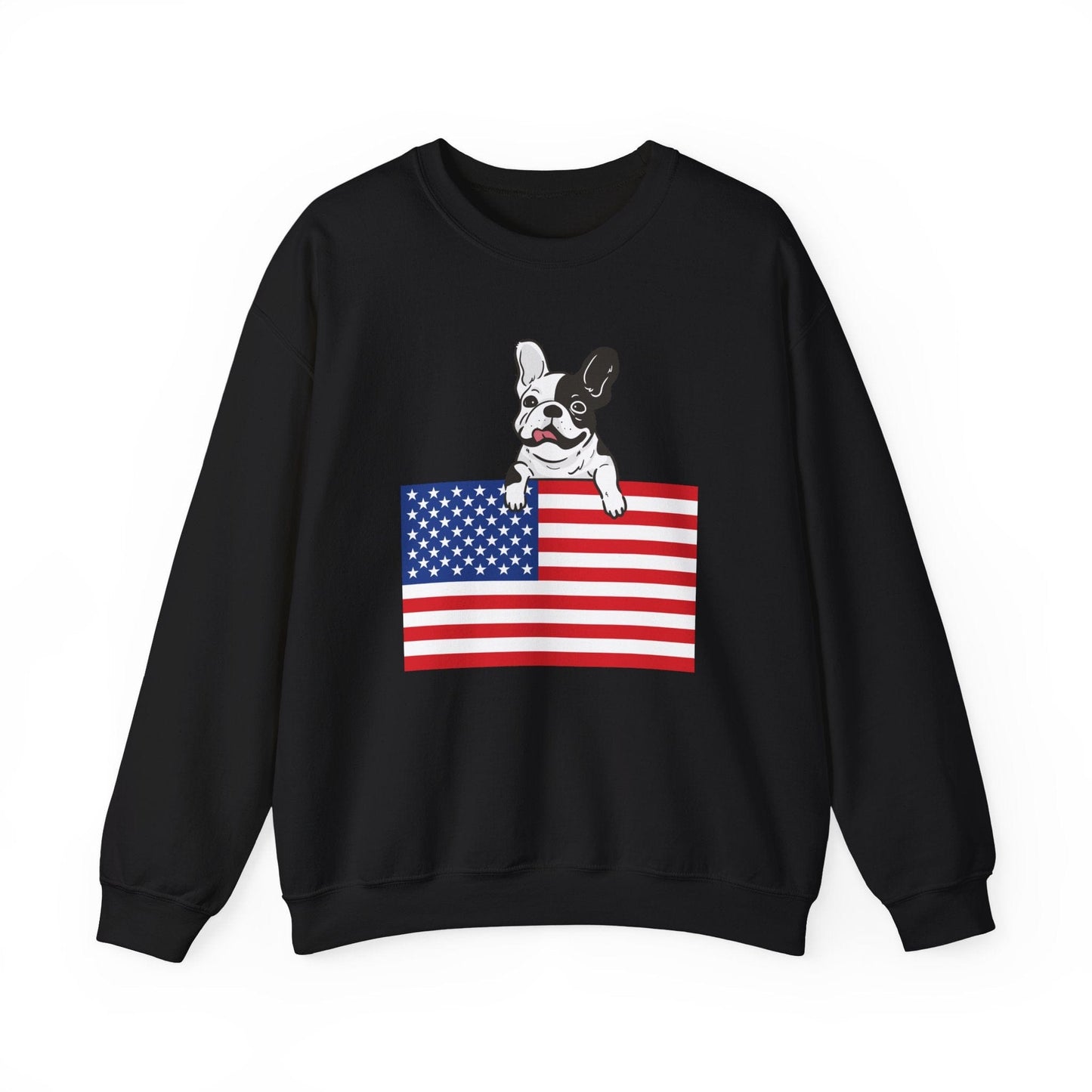 Custom Flag Piebald French Bulldog USA Sweatshirt