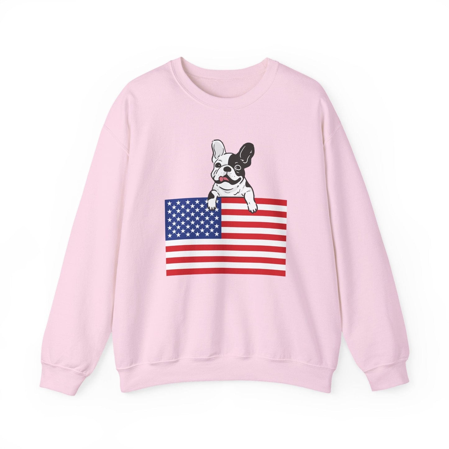 Custom Flag Piebald French Bulldog USA Sweatshirt
