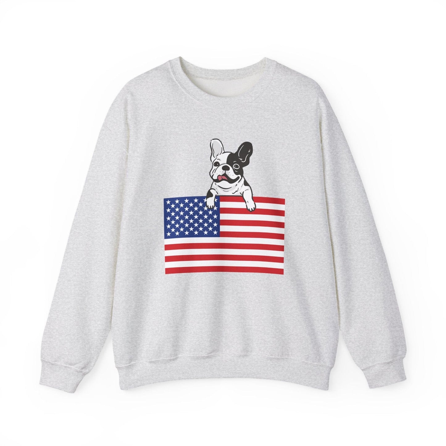 Custom Flag Piebald French Bulldog USA Sweatshirt