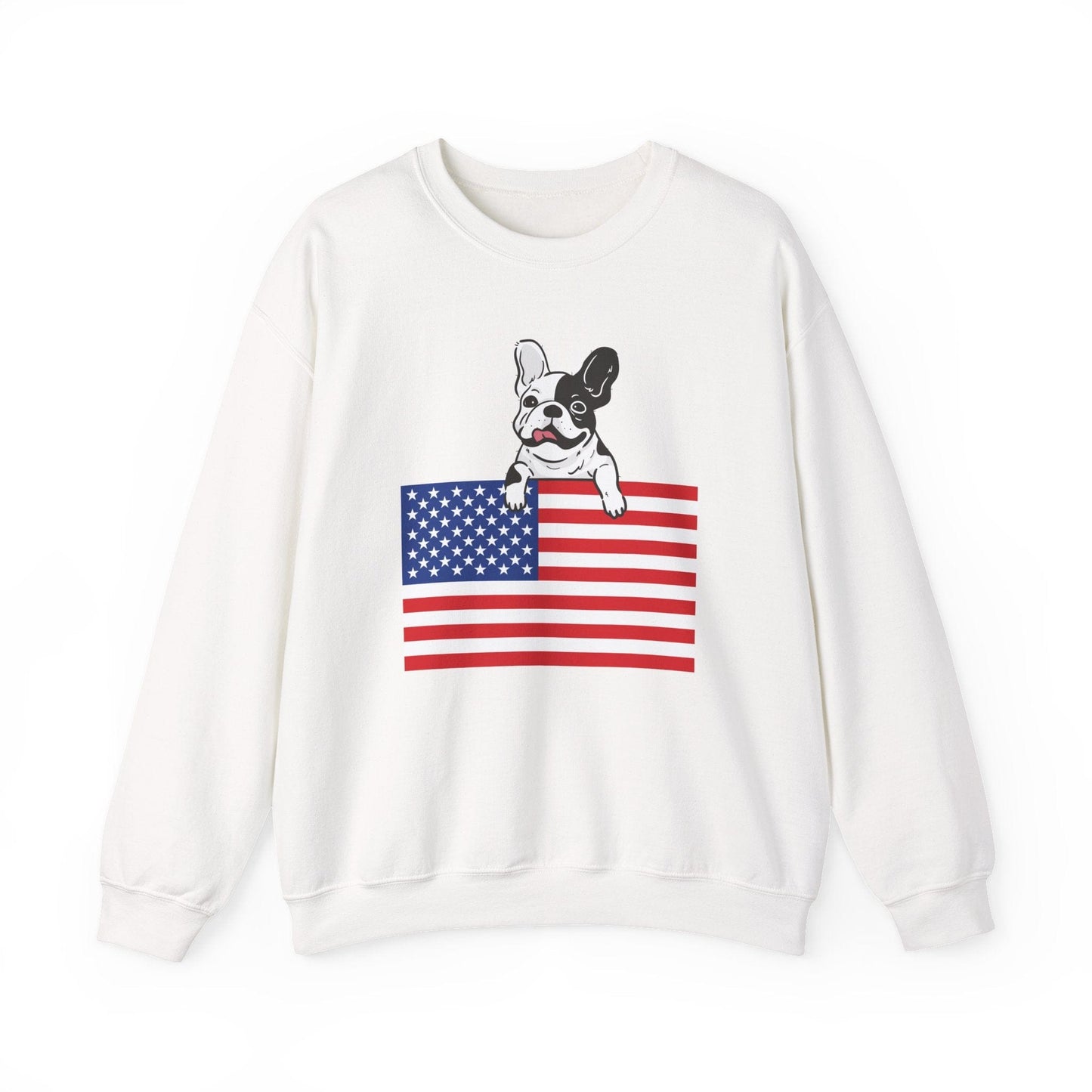 Custom Flag Piebald French Bulldog USA Sweatshirt