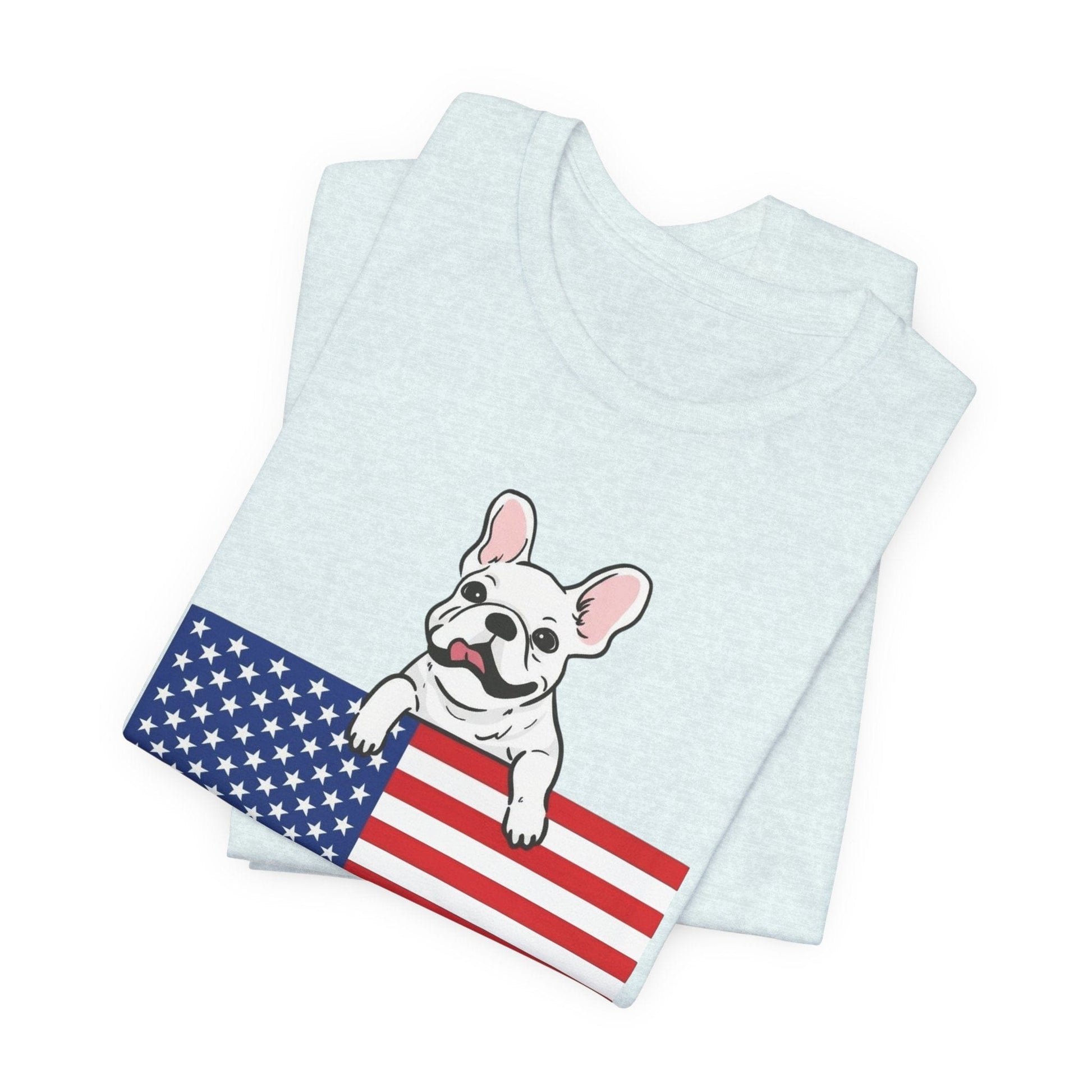 Custom Flag White Frenchie USA TShirt