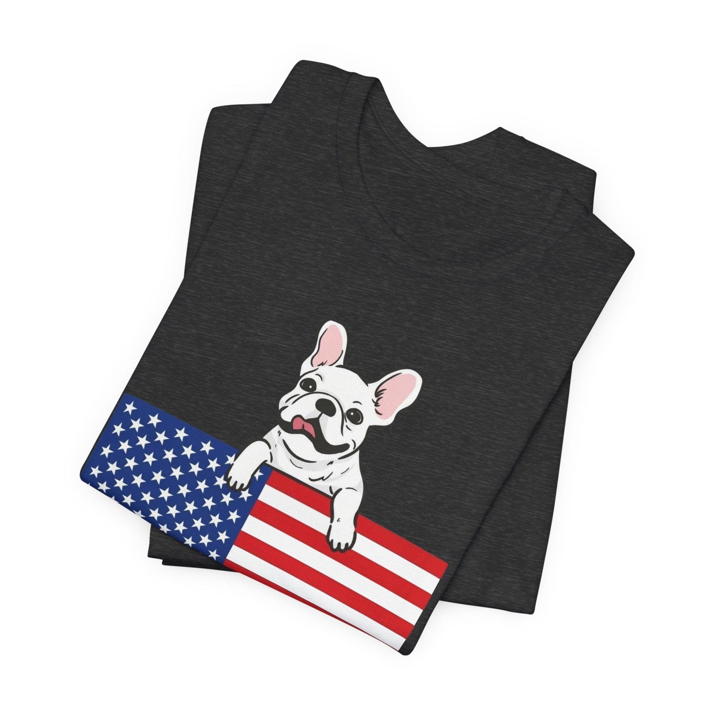 Custom Flag White Frenchie USA TShirt
