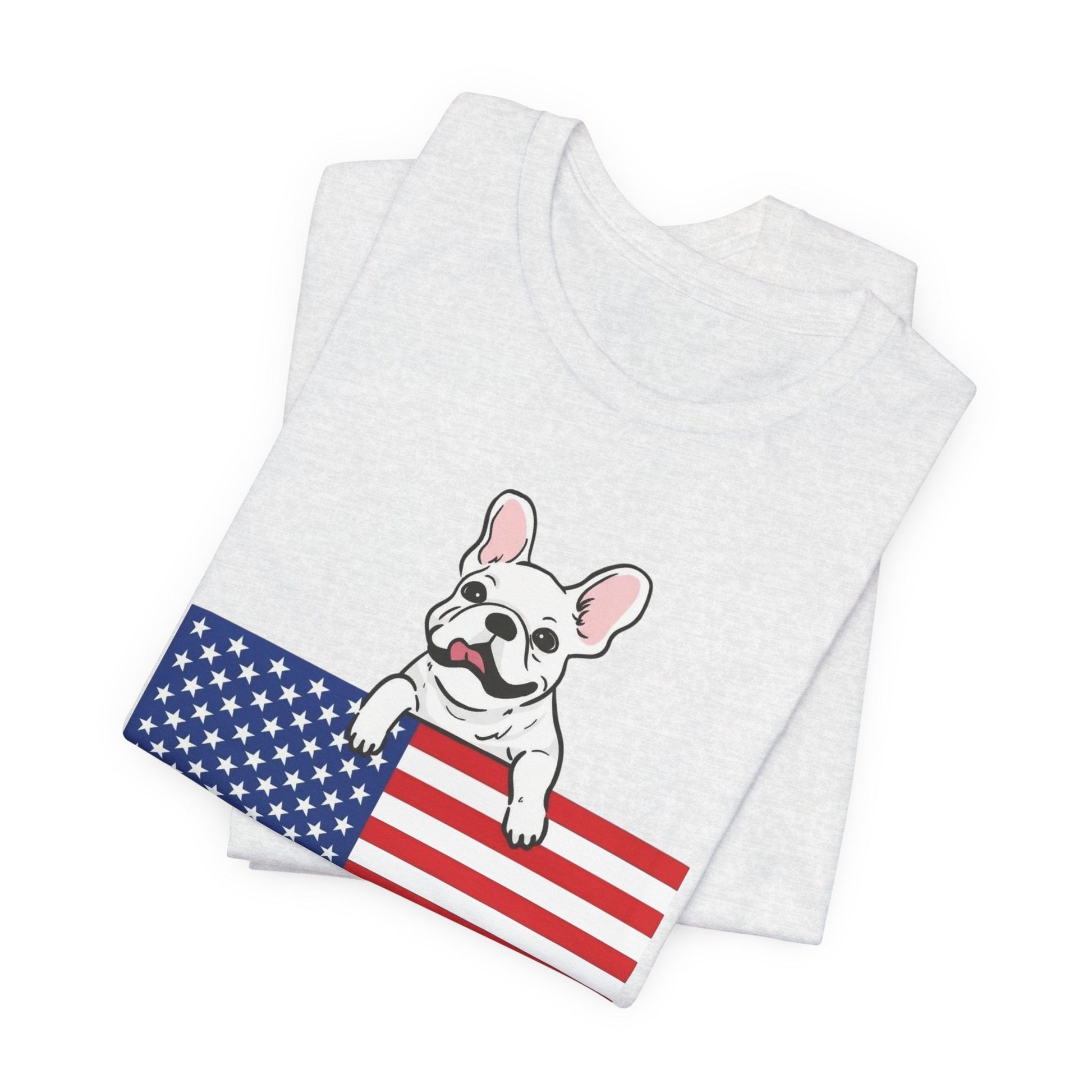Custom Flag White Frenchie USA TShirt