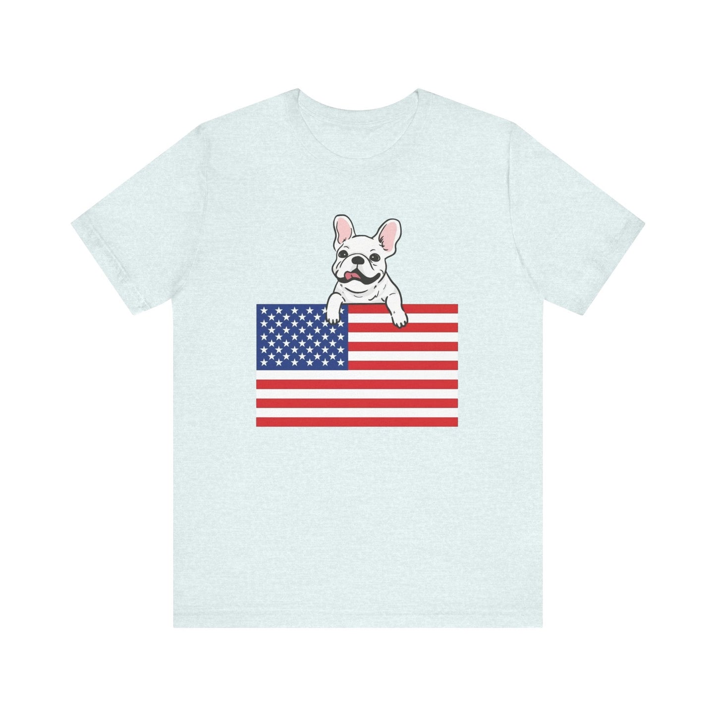 Custom Flag White Frenchie USA TShirt