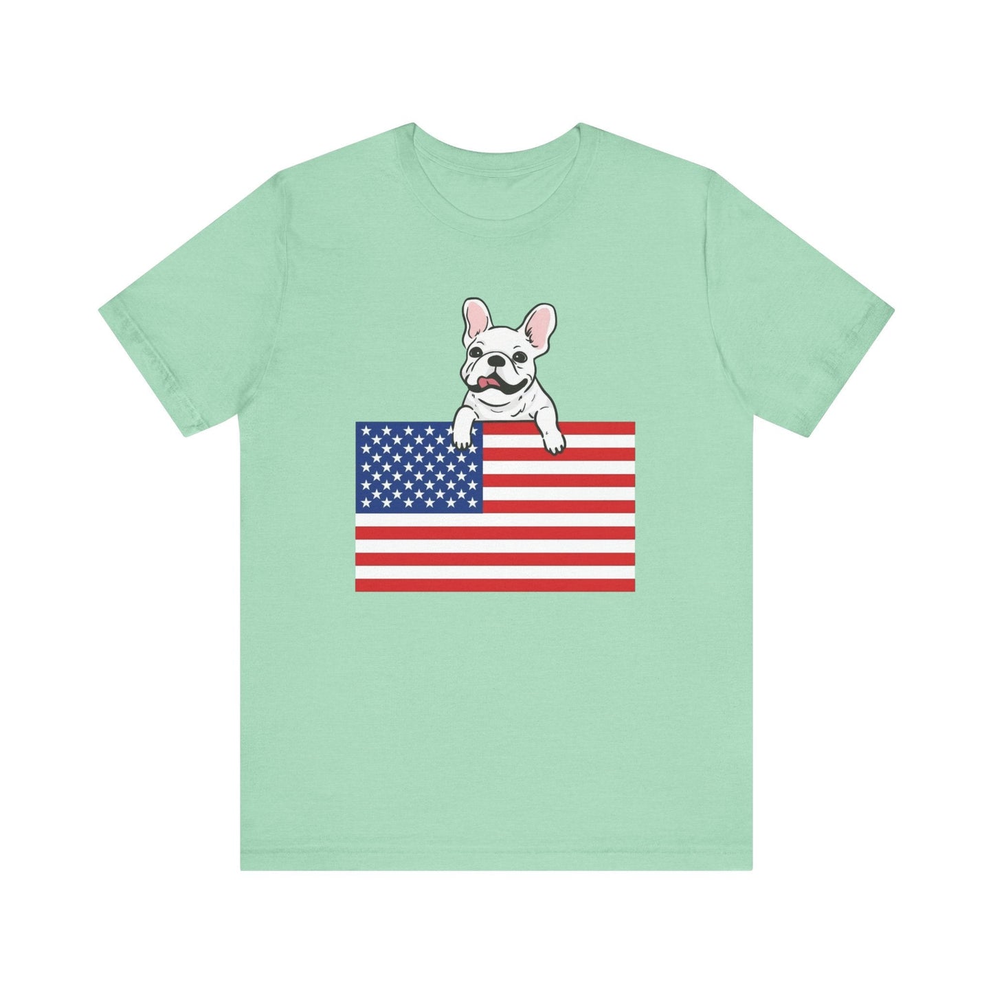 Custom Flag White Frenchie USA TShirt