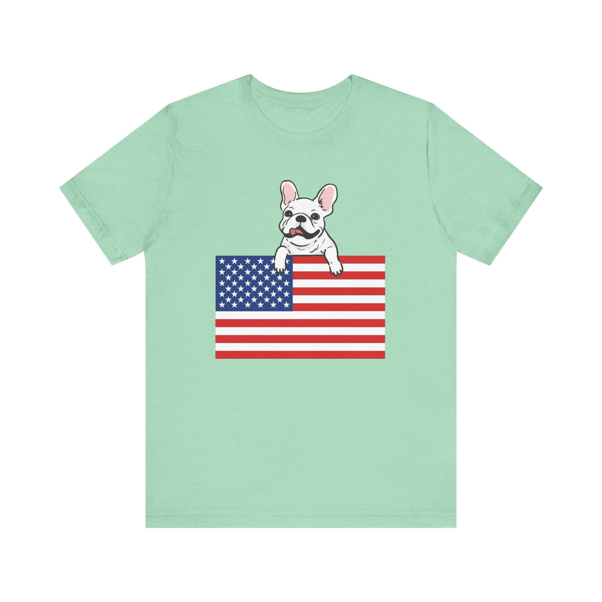 Custom Flag White Frenchie USA TShirt