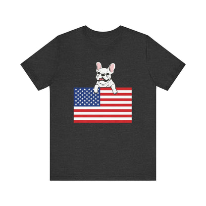 Custom Flag White Frenchie USA TShirt