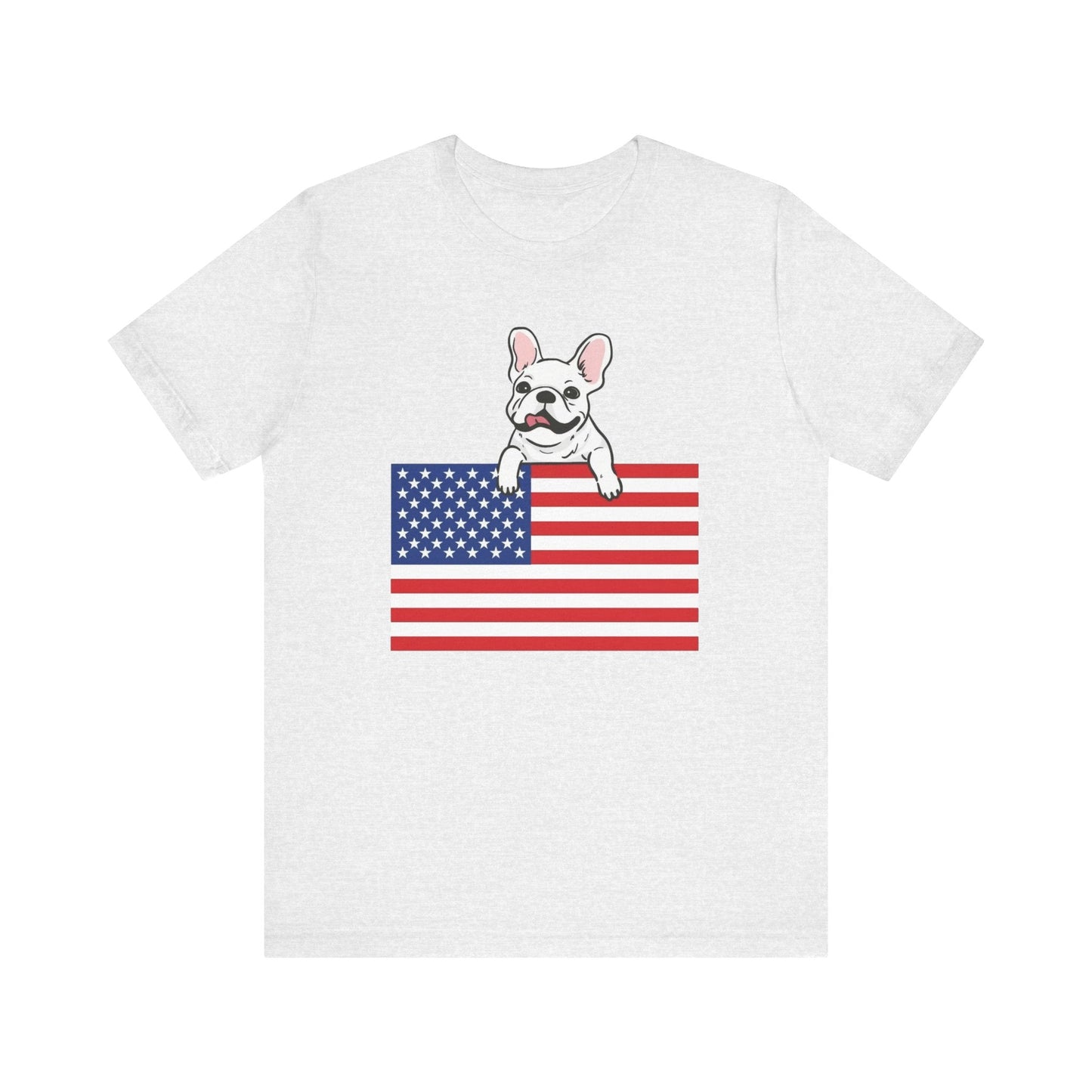 Custom Flag White Frenchie USA TShirt