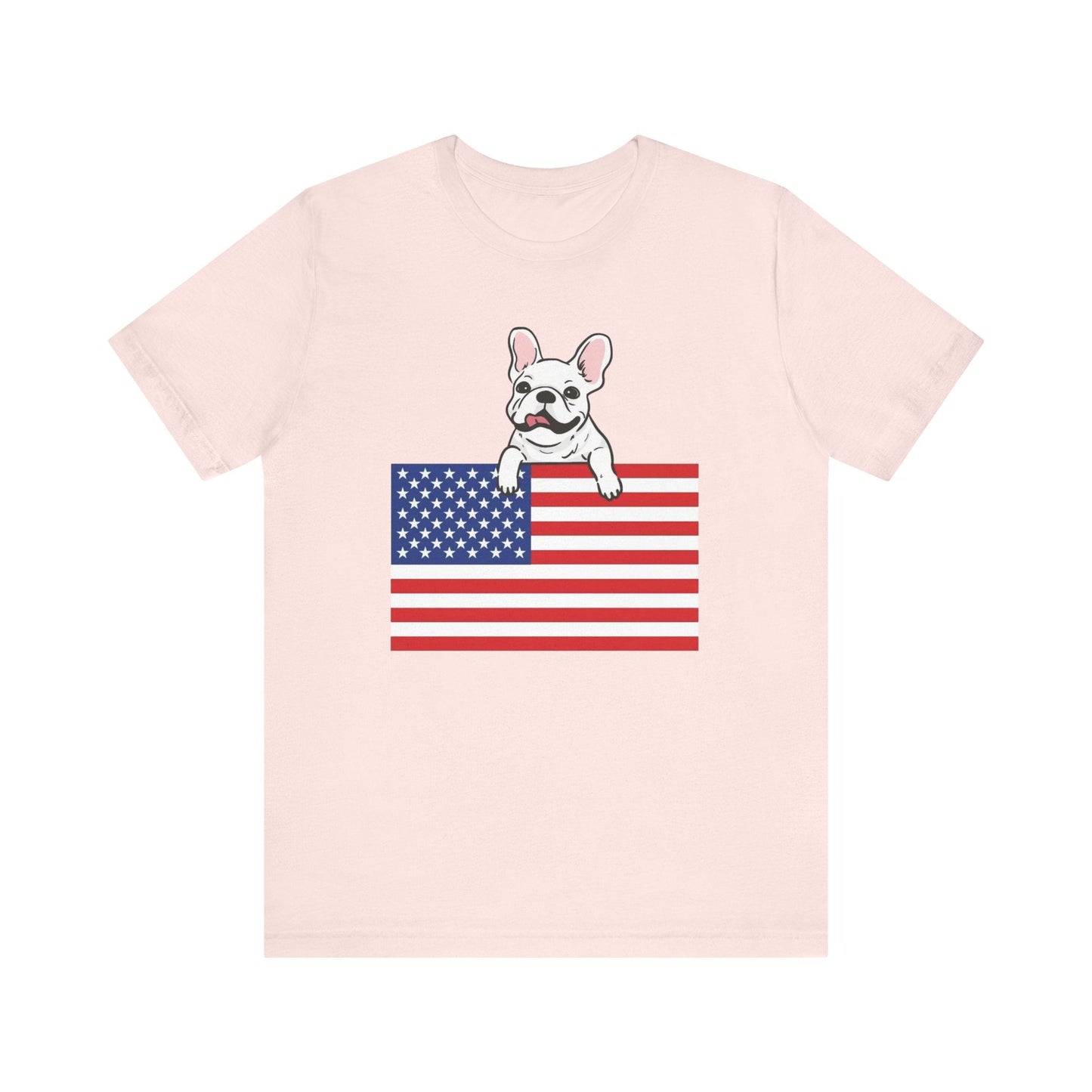 Custom Flag White Frenchie USA TShirt