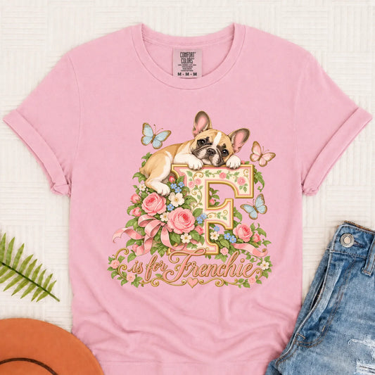 Custom French Bulldog Alphabet Garden Unisex TShirt - T-Shirt - Good Girl John