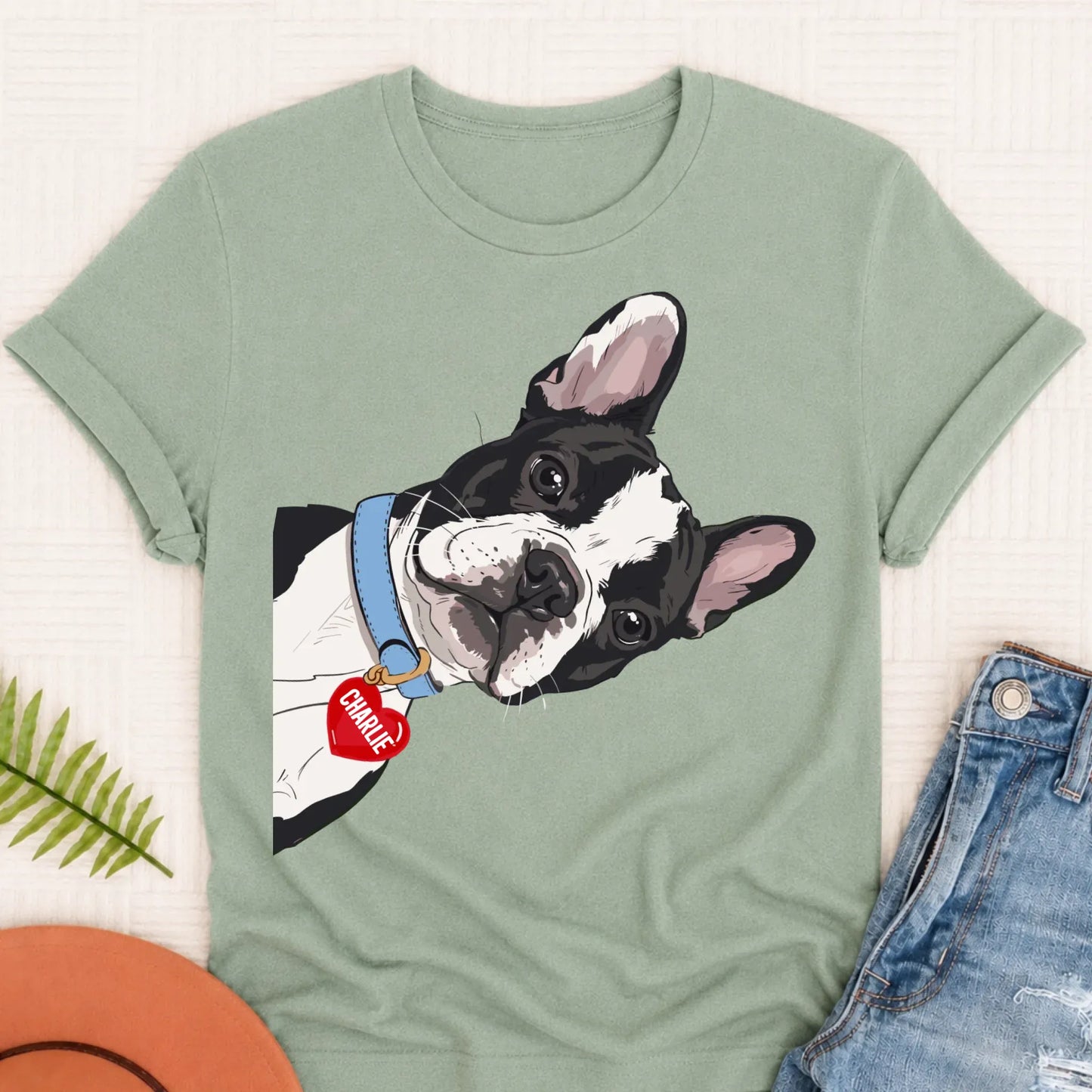 Custom French Bulldog Curious Unisex Tshirt 3XL