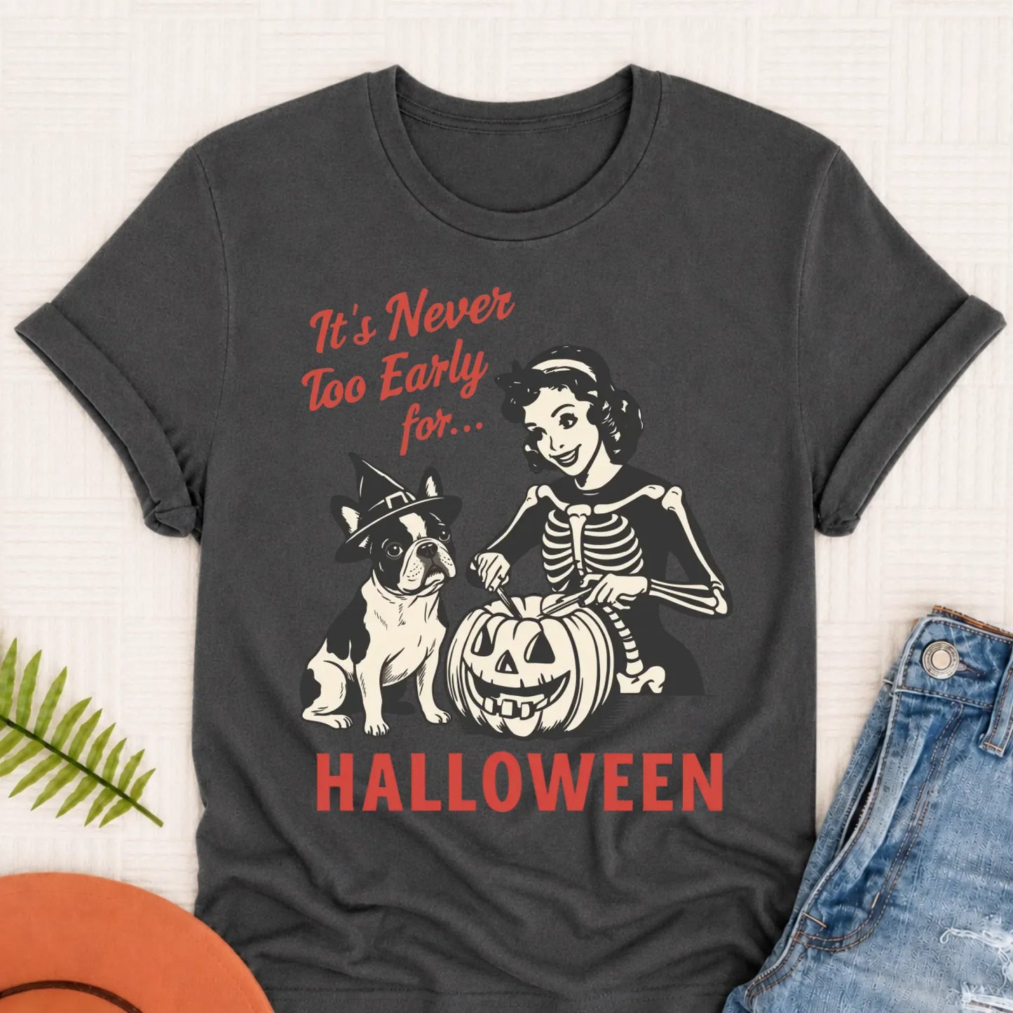 Custom French Bulldog Early Halloween Unisex TShirt Pepper