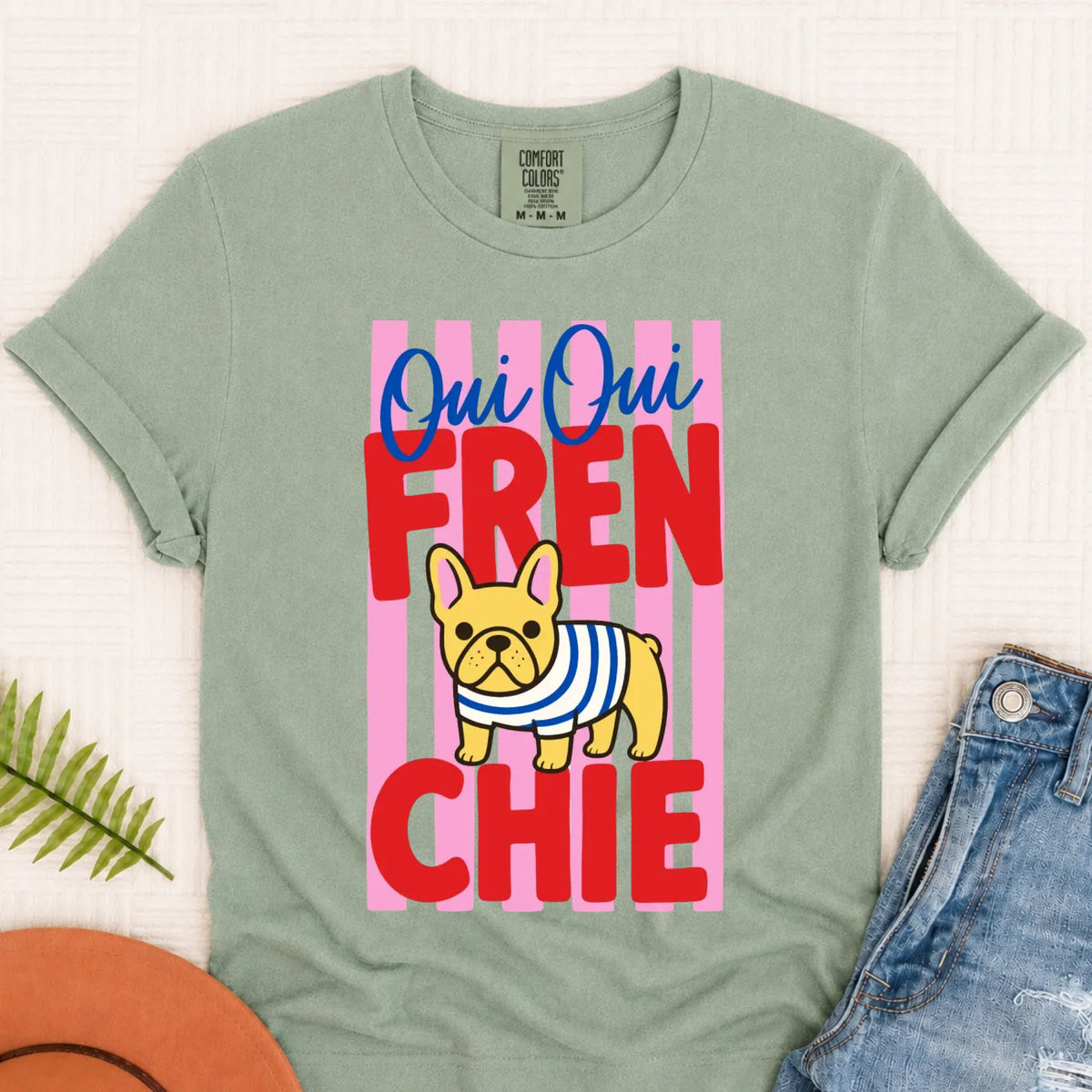 Custom French Bulldog Frenchie Oui Oui Unisex TShirt Bay