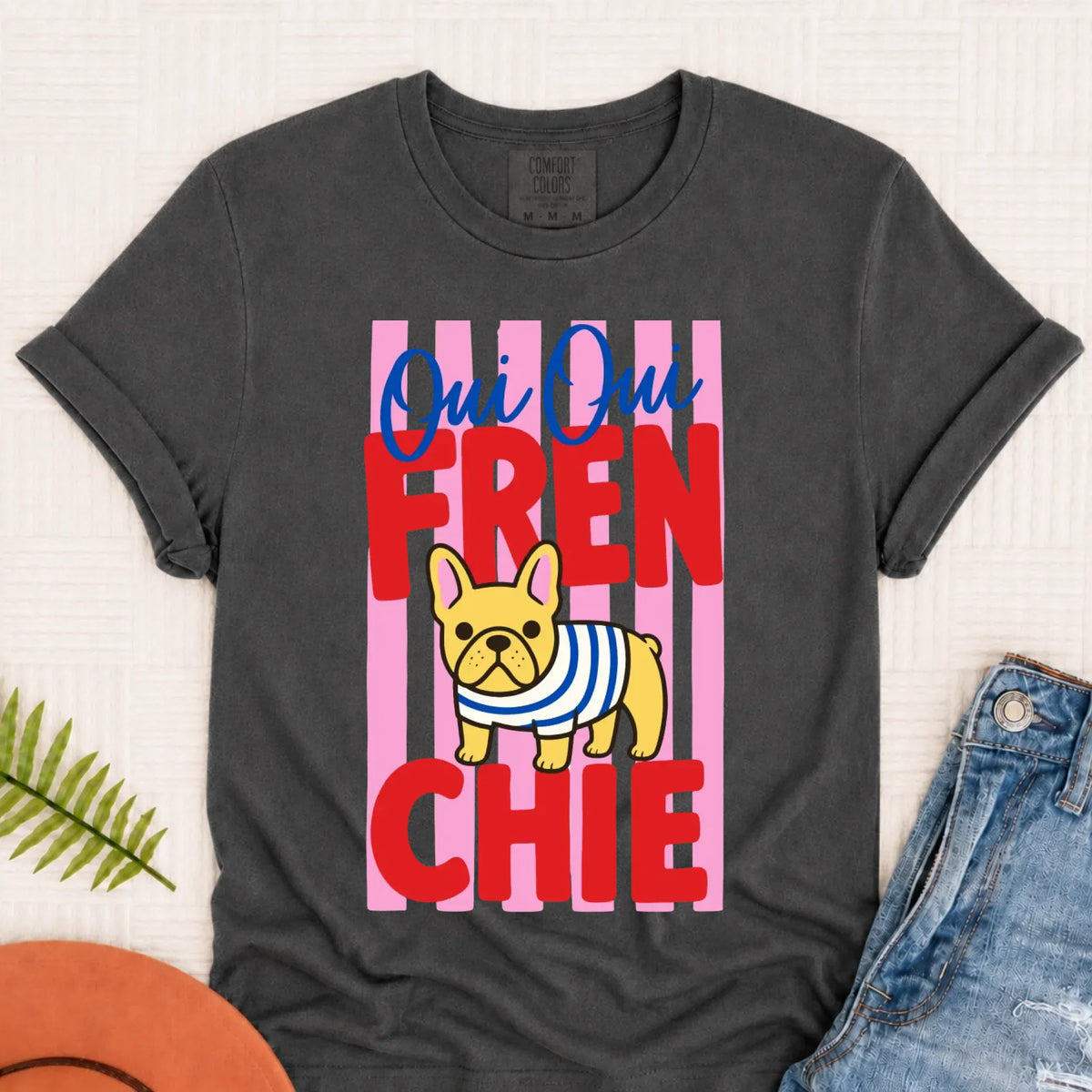 Custom French Bulldog Frenchie Oui Oui Unisex TShirt Pepper