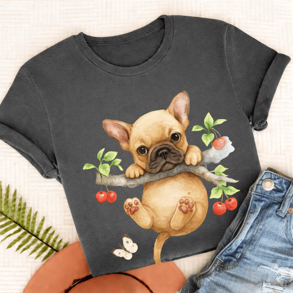 Custom French Bulldog Hang In There Unisex Tshirt Pepper