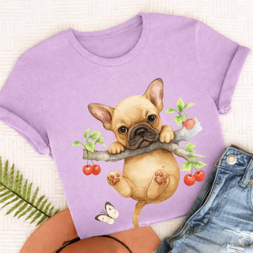 Custom French Bulldog Hang In There Unisex Tshirt Orchid