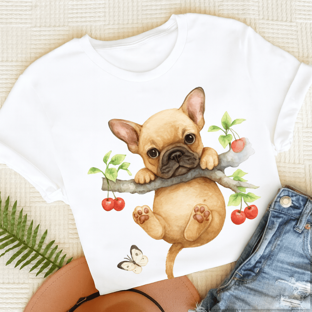 Custom French Bulldog Hang In There Unisex Tshirt White