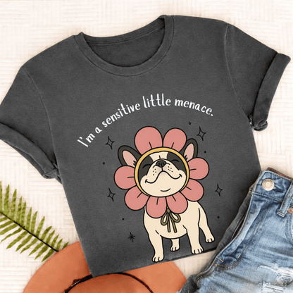Custom French Bulldog Little Menace Unisex TShirt
