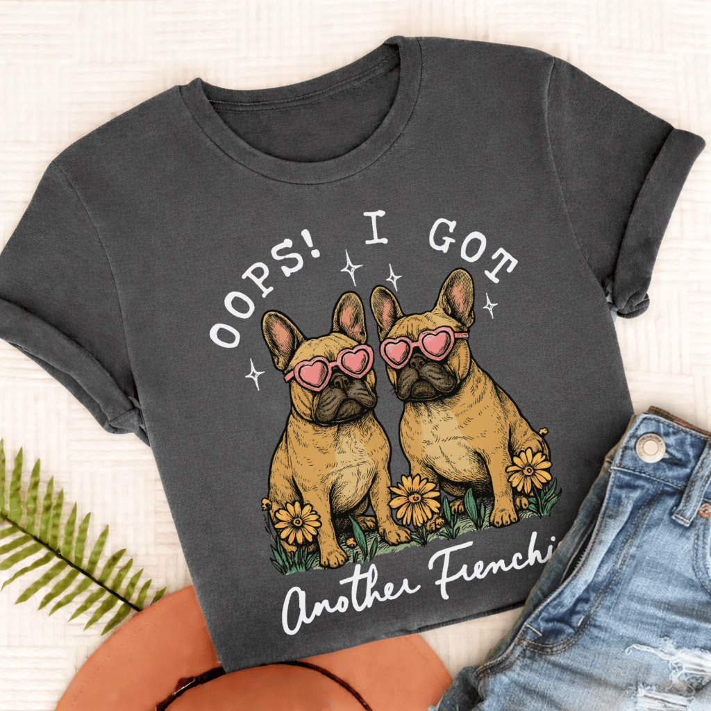 Custom French Bulldog Oops Unisex TShirt Pepper