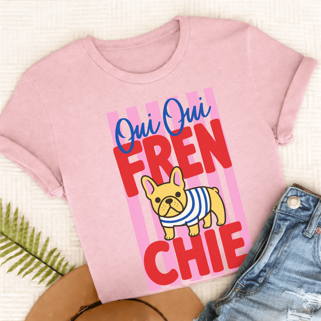 Custom French Bulldog Oui Oui Unisex TShirt Comfort Colors Blossom