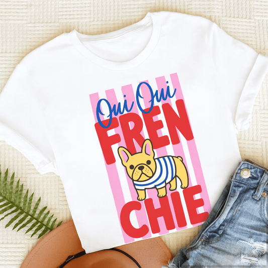 Custom French Bulldog Oui Oui Unisex TShirt White