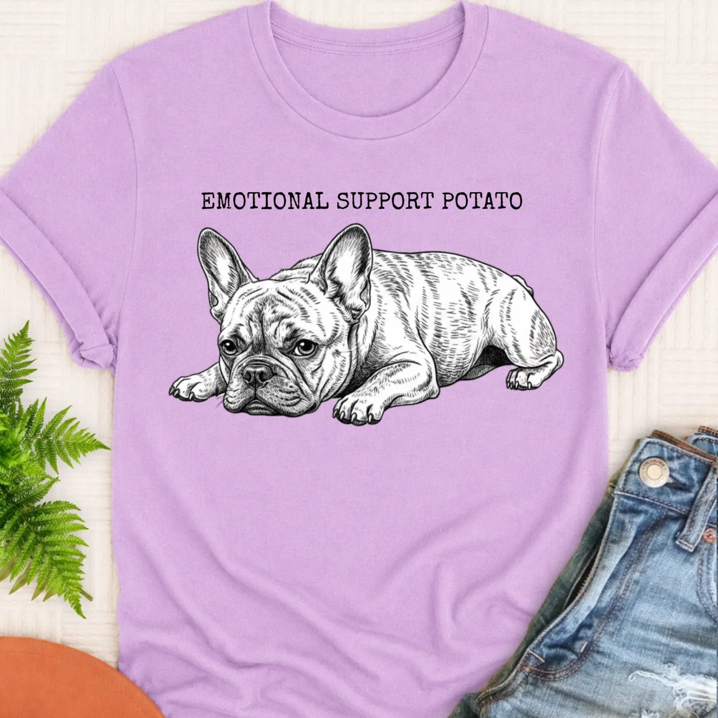 T-Shirt Orchid / S Custom French Bulldog Potato Unisex TShirt