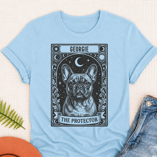 Custom French Bulldog Tarot Protector Unisex Tshirt Chambray