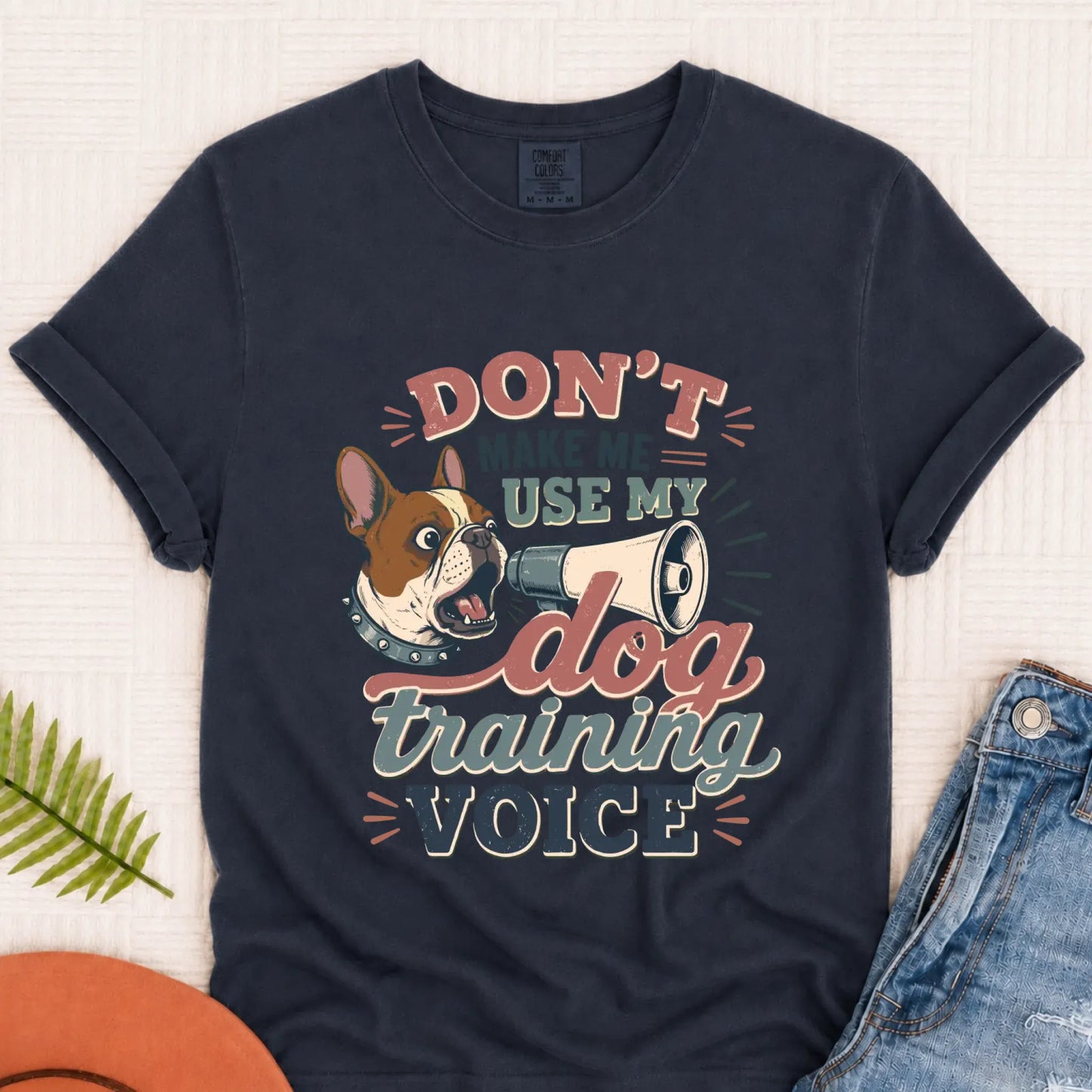 Custom French Bulldog Training Voice Unisex TShirt Navy